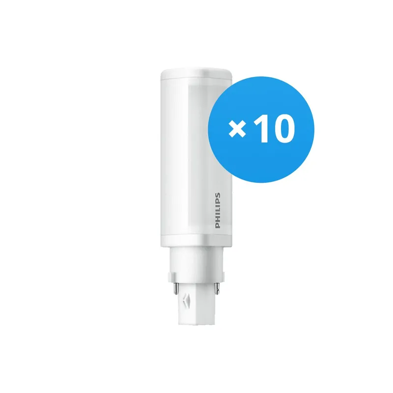 Multipack 10x Philips Corepro PL-C LED 4.5W 475lm - 830 Luz Cálida | 2-Pines - Reemplazo 13W Marca Reconocida