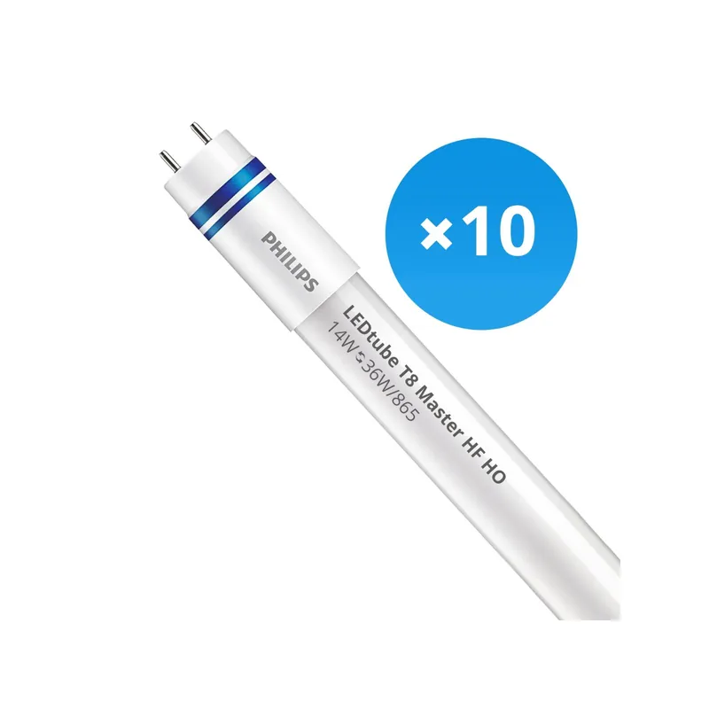 Alta Calidad Multipack 10x Philips Tubo LED T8 MASTER (HF) High Output 14W 2100lm - 865 Luz de Día| 120cm - Reemplazo 36W