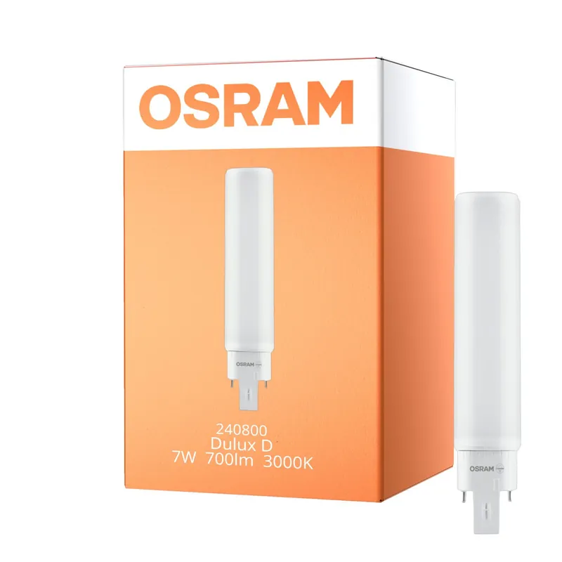 Osram Dulux-D LED 7W 700lm - 830 Luz Cálida | 2-Pines - Reemplazo 18W Precio Económico