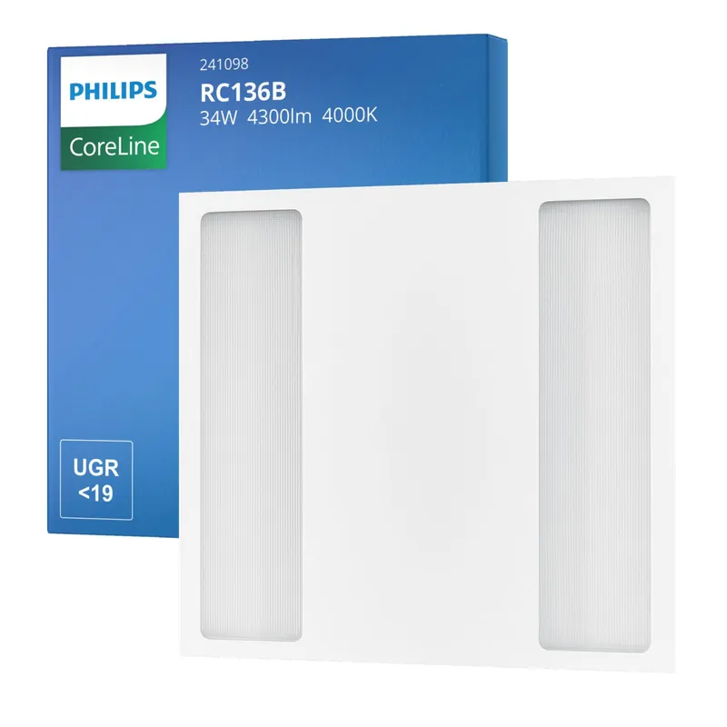 Stock Limitado Philips Panel LED CoreLine RC136B 25/34W 3100-4300lm - 840 Blanco Frio | 60x60cm - UGR <19 - Dali Regulable - Potencia Seleccionable - W5