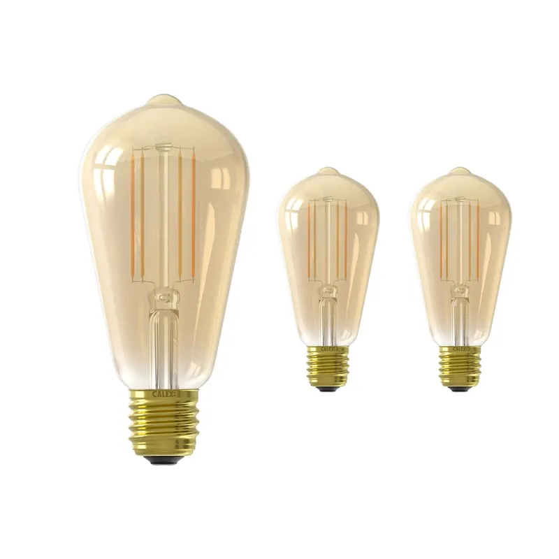Alta Calidad Multipack 3x Calex Smart Tuya Wifi E27 Edison con Filamento7W 806lm - 818-830 Ajustable Blanco | Regulable - Reemplazo 60W