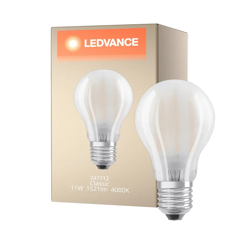 Ordenar Ahora Mismo Ledvance Classic LED E27 Pera con Filamento Mate 11W 1521lm - 940 Cool white | Mejor reproducción de color - Regulable - Reemplazo 100W