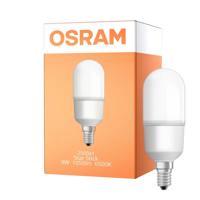 Venta Final Osram LED Star Stick E14 Mate 9W 1050lm - 865 Luz De Día | Reemplazo 75W