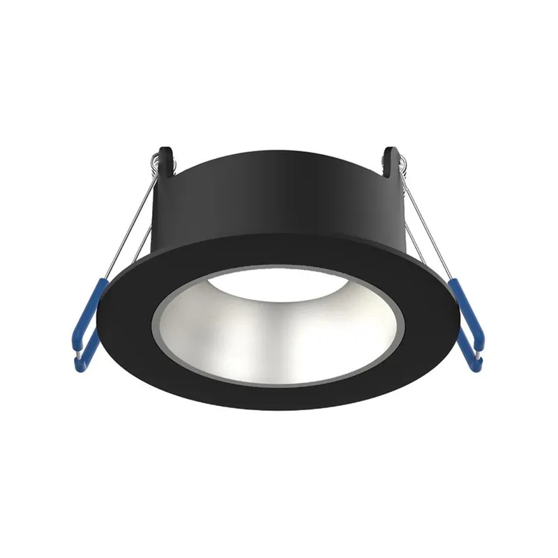 Ocasión Especial Noxion Foco LED Ares Profundo ring Negro - con Inner Circulo Plata | Recorte 68mm - incl. GU10 Fitting
