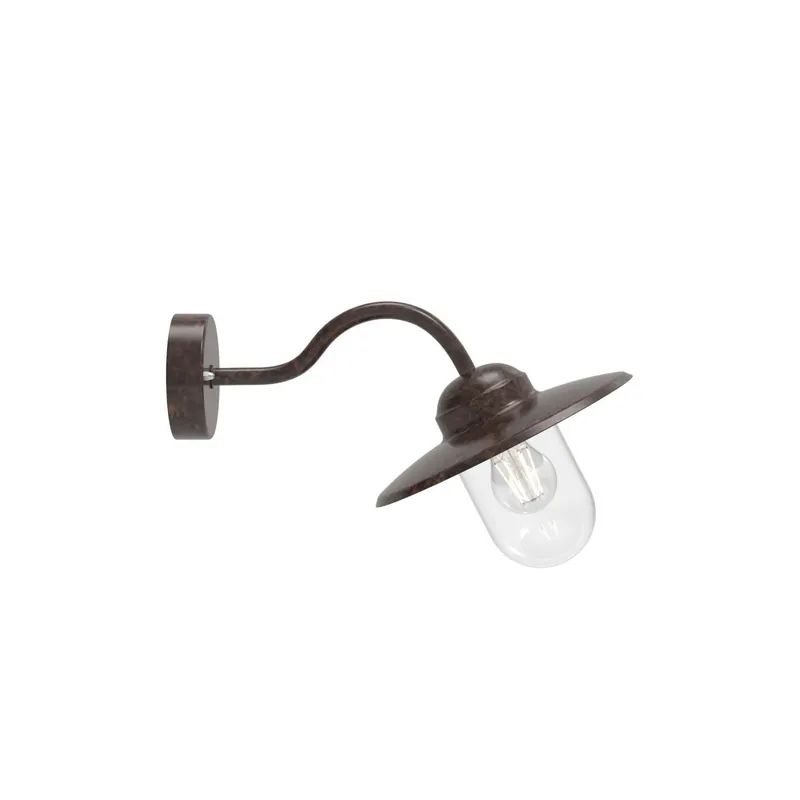 Certificado Nordlux Luxembourg Luz De Pared Metal y Vidrio Oxidado | IP54 - Apta para E27