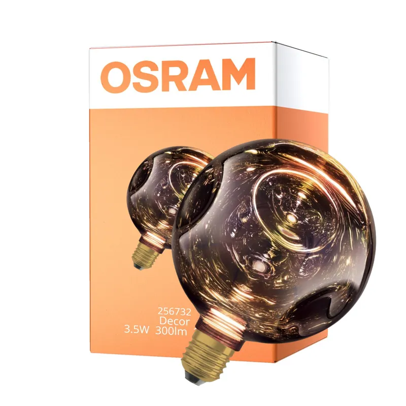 Osram Decor LED Lamp Negro Vidrio E27 3.5W 300lm - 827 Luz Muy Cálida | Reemplazo 25W Súper Precio