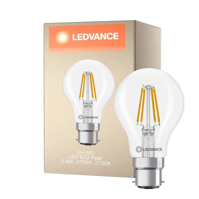 Ledvance Classic LED B22 Pera Con Filamento Clara 3.4W 470lm - 827 Luz Muy Cálida | Reemplazo 40W Venta Final