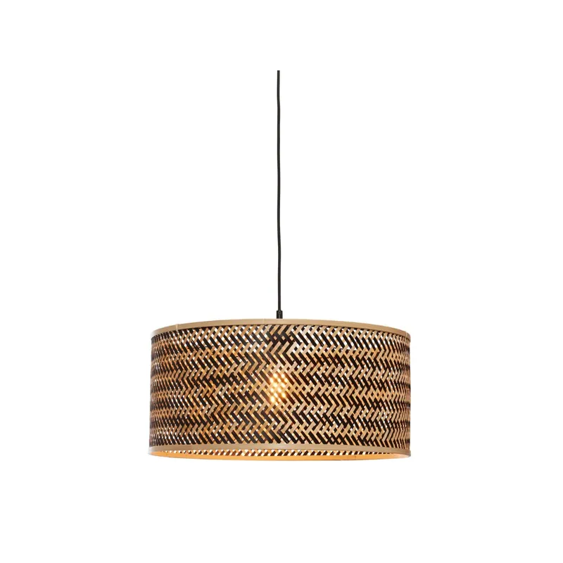 Good&Mojo Colgante De Luz Java Bambú Marrón | Apta para 1x E27 Precio De Oferta