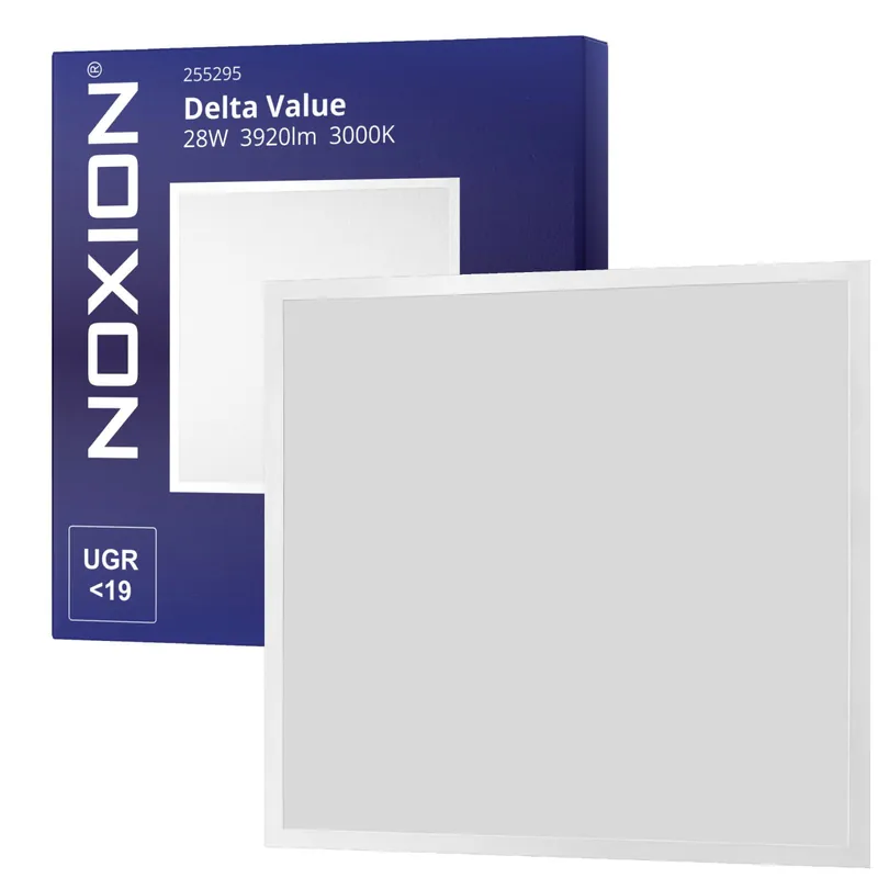 Promoción Exclusiva Noxion Panel LED Delta Value V5 28W 3920lm - 830-840 CCT | 60x60cm - UGR<19 - Backlit - DALI Regulable