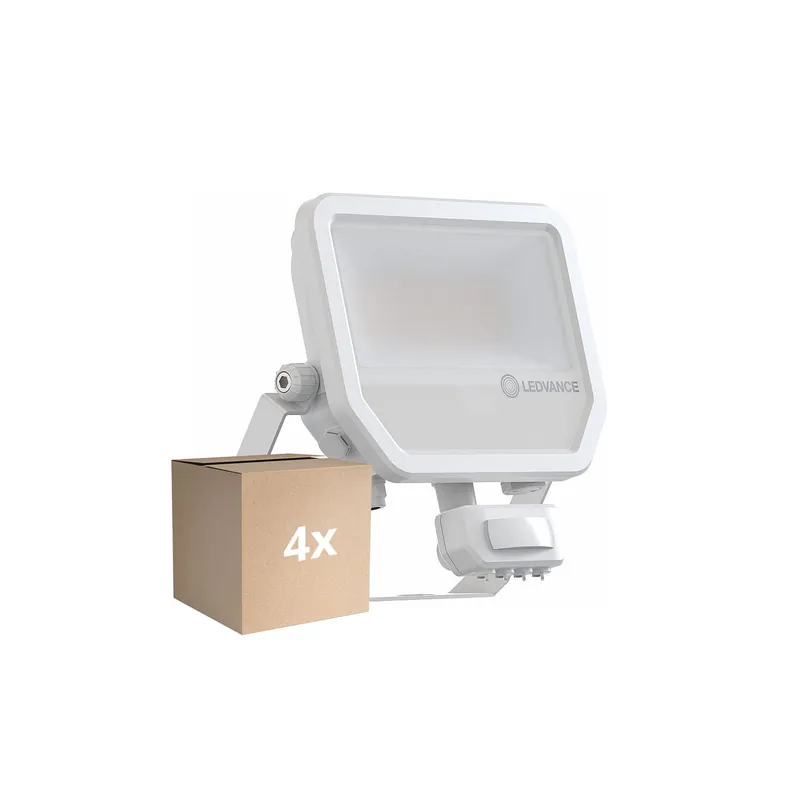 Barato Multipack 4x Ledvance Proyector LED Aluminium Blanco 41W 6000lm 100D - 840 Blanco Frio | IP65 - Sensor De Movimiento Y Luz - Simétrico