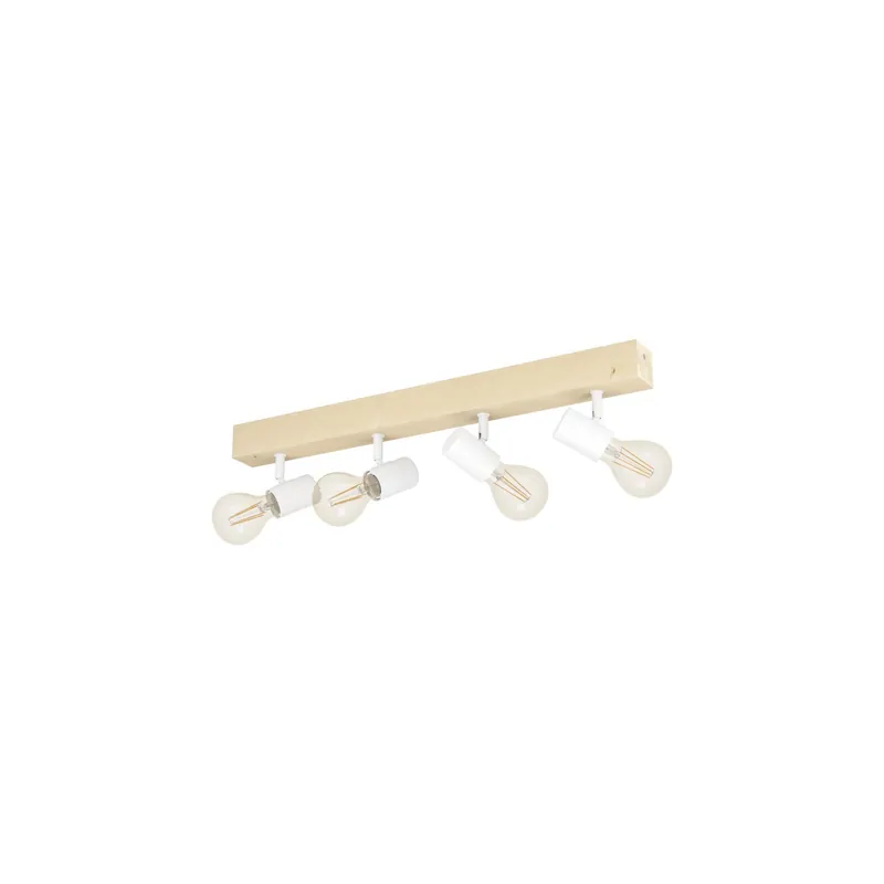 A Buen Precio Eglo Luz de techo Townshend 3 Madera Acero Blanco | IP20 - Apta para 4x E27