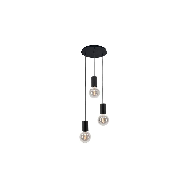Barato Eglo Colgante De Luz Pozueta Acero Negro | IP20 - Apta para 3x E27