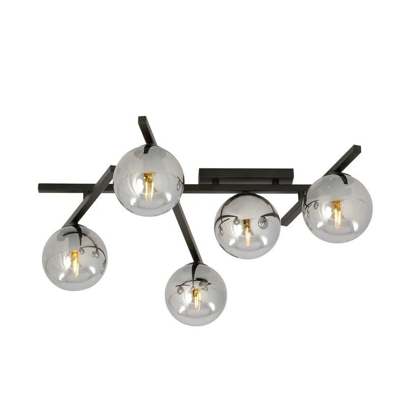 Precio Rebajado Emibig Luz de techo Smart Acero Negro | Apta para 5x E14 - Max 10W