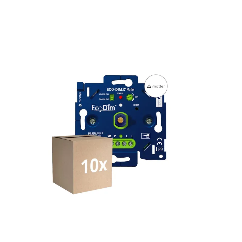 Última Versión Multipack 10x EcoDim.17 Dimmer LED Matter Presionar/Girar 0-250W (RLC)