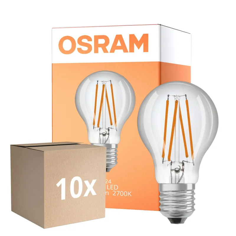 Precio Rebajado Multipack 10x Osram Led Star Classic LED E27 Pera Con Filamento Clara 4.9W 470lm - 827 Luz Muy Cálida | Sensor De Luz