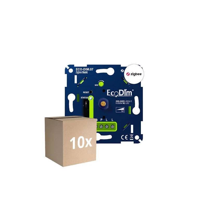 Multipack 10x EcoDim.07 Dimmer LED Zigbee Basic Presionar/Girar 0-200W (RC) Pago Seguro