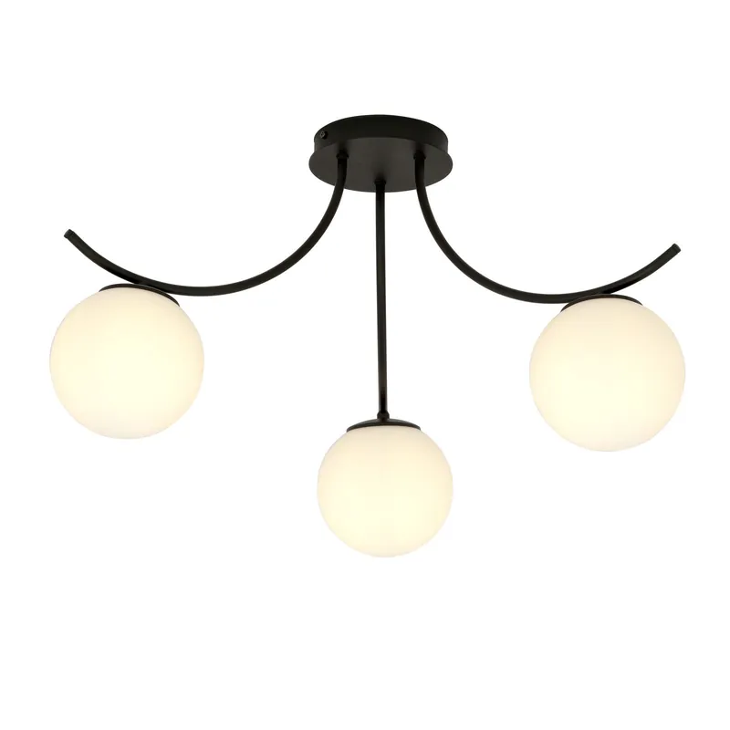Favorito De Clientes Emibig Luz de techo Boston Acero Negro | Apta para 3x E14 - Max 10W