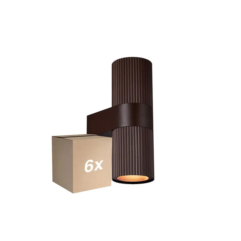 Alta Calidad Multipack 6x Nordlux Kyklop Luz De Pared Aluminium Oxidado Up & Down | Apta para 2x GU10