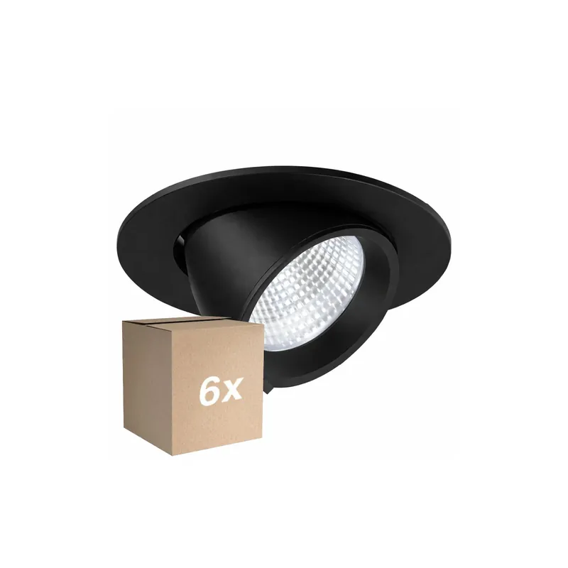 Alta Calidad Multipack 6x Noxion Foco LED Forza V2 Aluminium Negro 28/32/36/40W - 3300/3700/4100/4500lm 36D - 930-940-957 CCT | 160mm - Recorte 145mm - Mejor Reproducción De Color