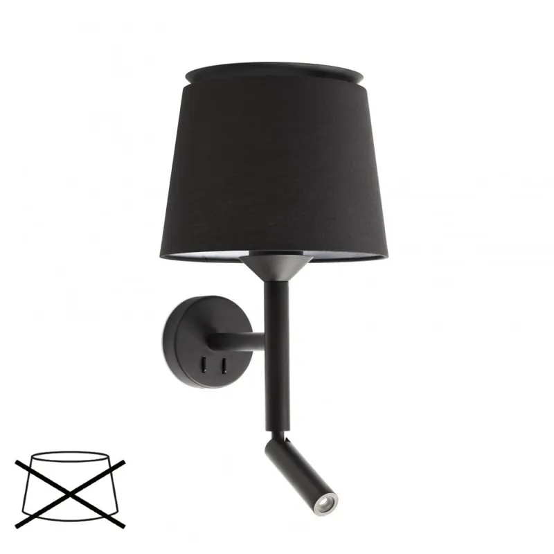 FARO SAVOY Estructura aplique lectura negro Última Versión