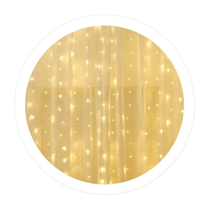 Cortina LED 2X2M Luz cálida Última Versión