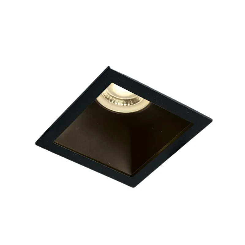 ONE LIGHT Empotrable Cuadrado Negro GU10 Más Vendido