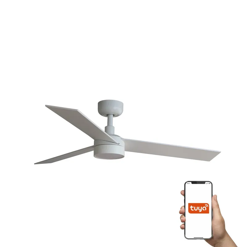 FARO RUDDER S LED Ventilador Blanco-Fresno TUYA Rebajas