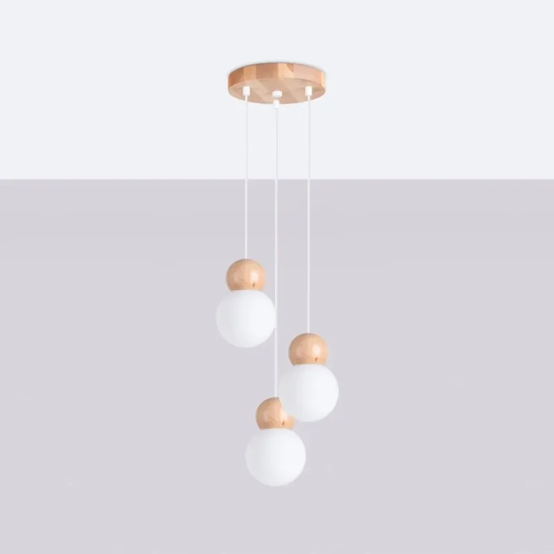 Suspension Aeri 3 lumières, bois naturel Promoción