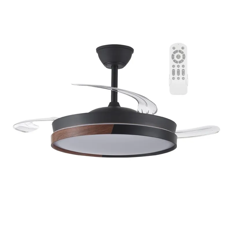 Precio De Oferta Ventilador LED aspas plegables Arpino Negro CCT Dim (48W)