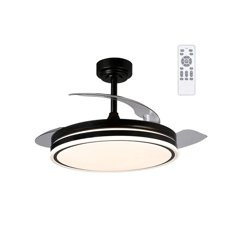 Bestseller Ventilador LED aspas plegables Perla Negro CCT Dim (72W)