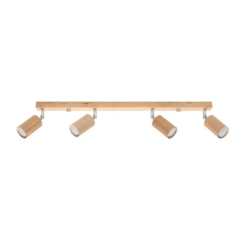 Regleta Orel 4 luces, madera natural Rebajas