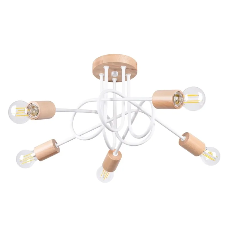 Precio Bajo Lámpara laramo blanco, 5 luces