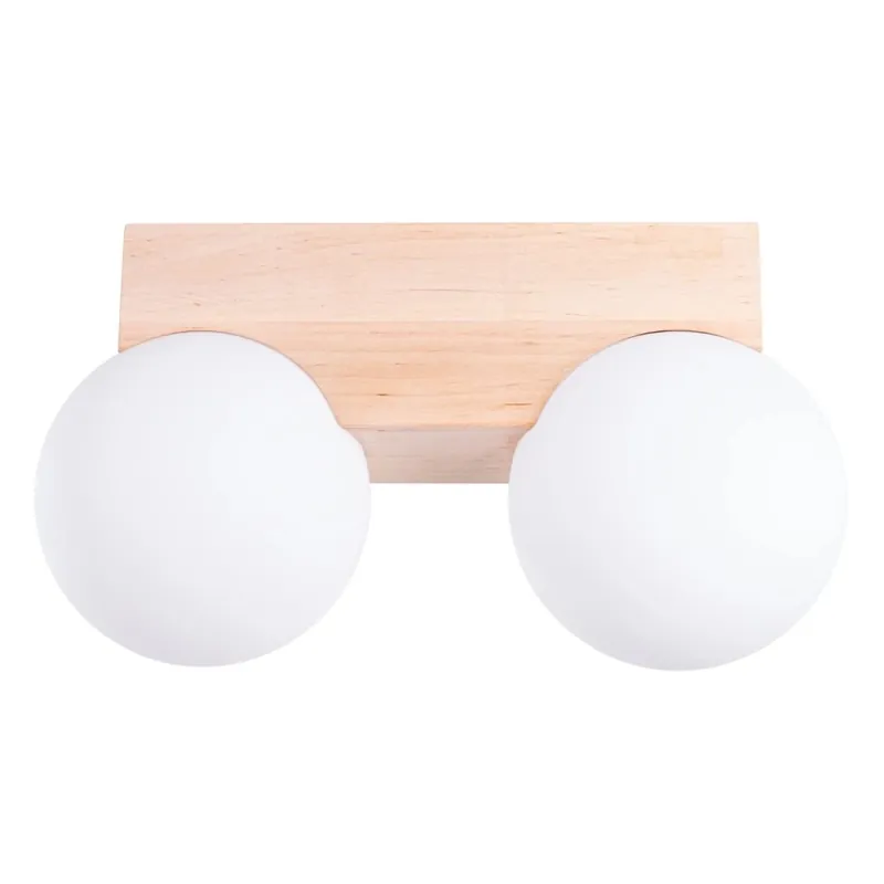Regleta Liea 2 luces, madera natural Pago Seguro