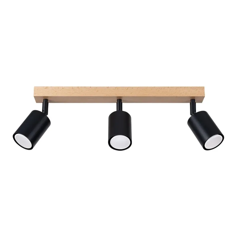 Regleta Elluae negro, 3 luces Oferta Especial