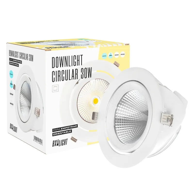 Devolución Gratuita Foco Downlight LED 30W 3000Lm 6000ºK Orientable UGR17 50.000H