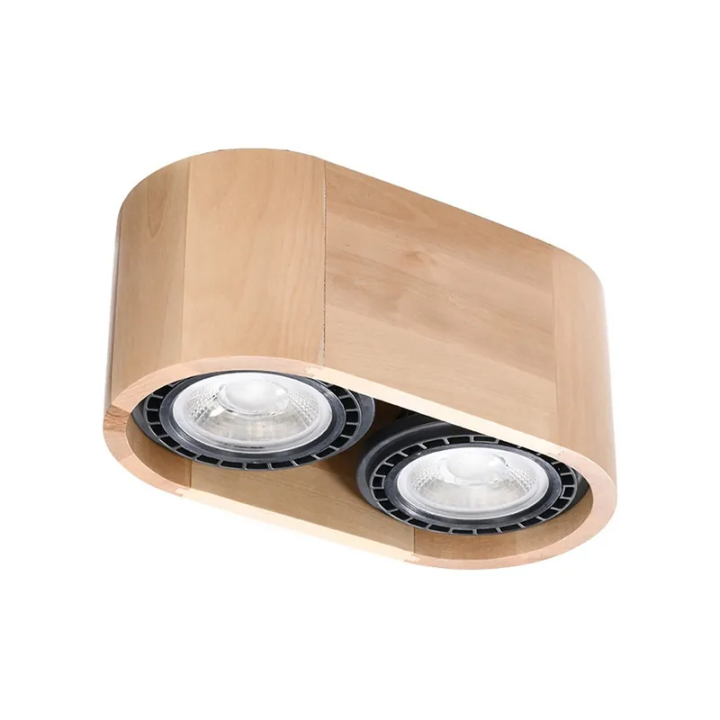 Plafón de techo Basic Madera (2 luces) Directo De Fábrica