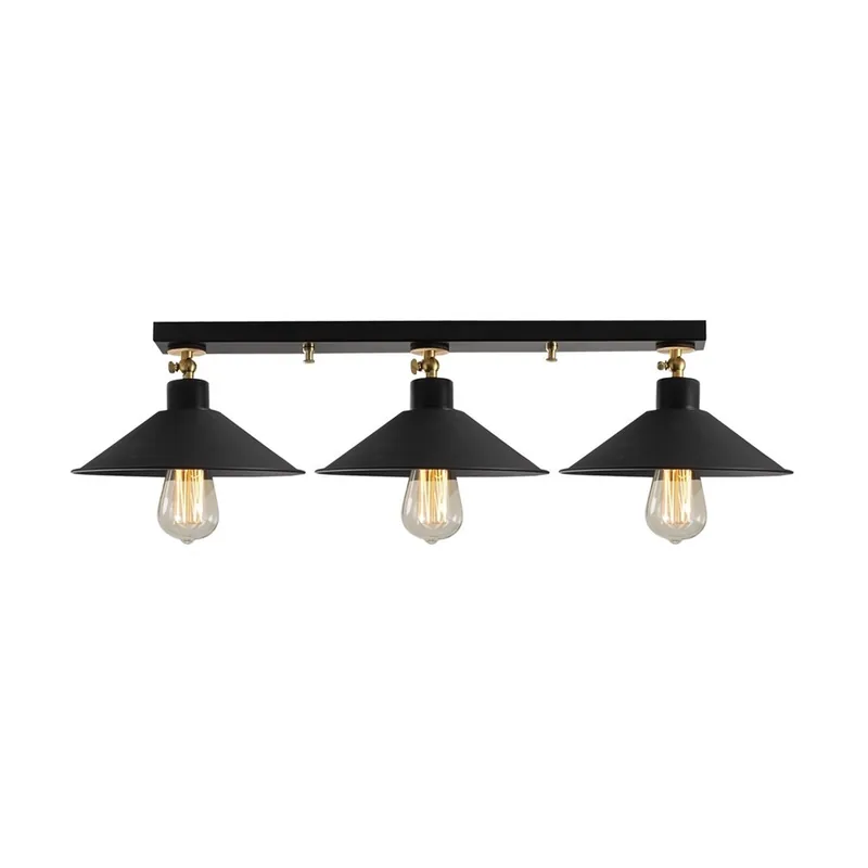 Alta Calidad Regleta orientable Harvey Negro (3 luces)