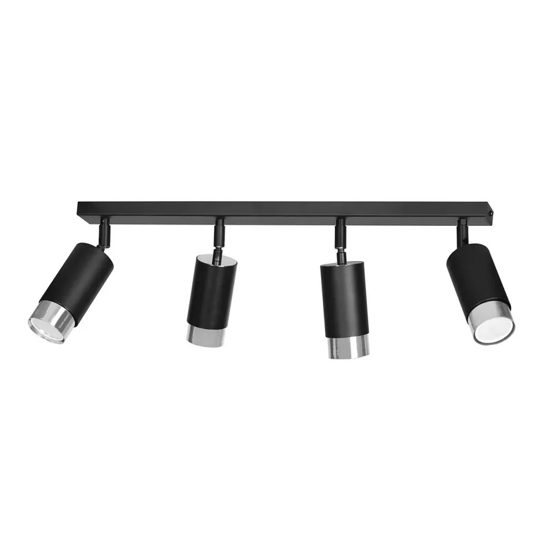 Precio Rebajado Regleta de techo Mura Negro/Cromo (4 luces)