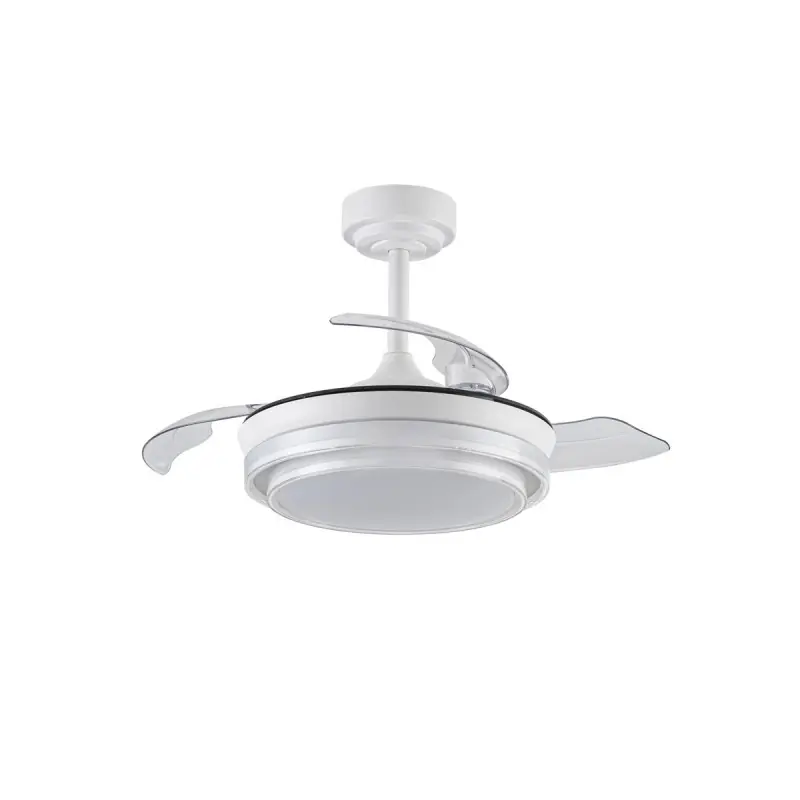 Ventilador de techo Lander Mini blanco LED 46w 3CCT acabado acero blanco estilo moderno aspas plegables motor DC 92cm Ø Solo Por Tiempo Limitado