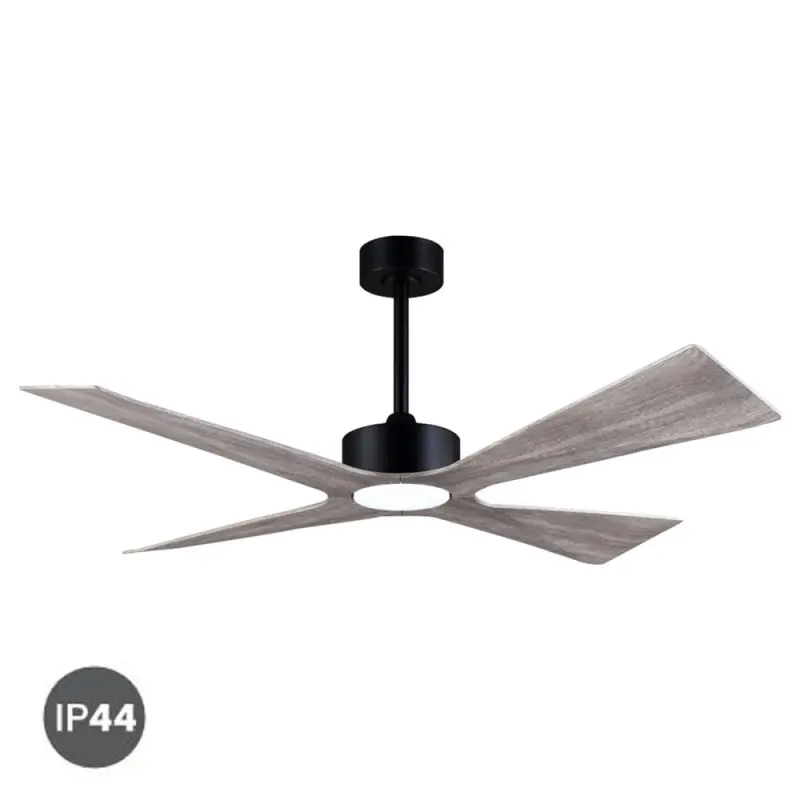 Ventilador de techo Bali gris LED 18w 3CCT acabado negro aspas gris estilo moderno motor DC apto para exterior IP44 137cm Ø No Te Lo Pierdas