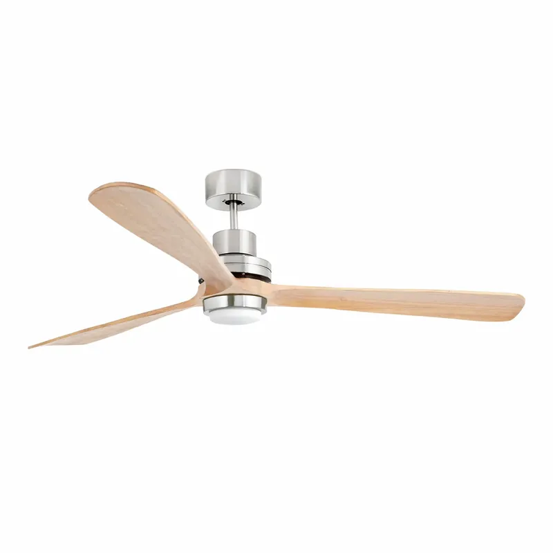 Súper Precio Ventilador de techo con luz Faro Lantau motor DC palas de madera LED pino 3000K Ø168cm 3 palas