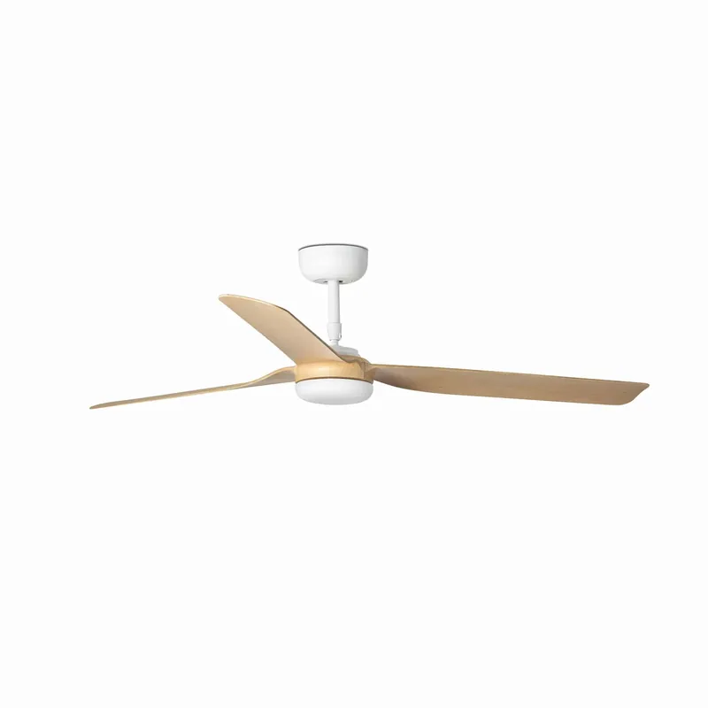 Ventilador de techo sin luz Faro Punt motor DC palas de madera blanco y madera Ø130cm 3 33816 Precio De Oferta