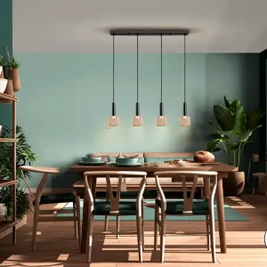 Comprar En Línea Lámpara de techo colgante Schuller Sincro 4 luces negro y oro 3000K