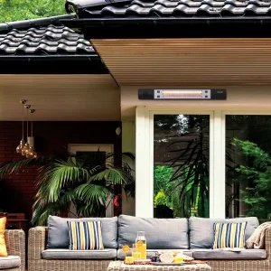 Alta Calidad Estufa de terraza eléctrica Schuller Heat Music negro con mando exterior IP55