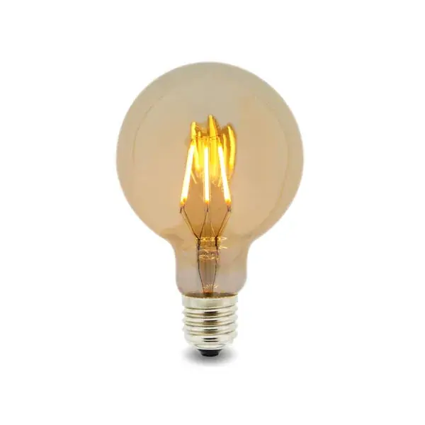 Alta Calidad LEDME Bombilla LED Filamento E27 G80 6W Ámbar 2300K LM8557