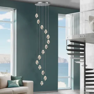 Compra Ahora Lámpara de techo colgante Schuller Rocío grande 14 luces cromo 3000K regulable 785635GD