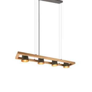 A Buen Precio Lámpara de techo colgante Trio Bell 4 luces níquel antiguo 150cm 3