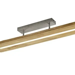 Plafón de techo Trio Brad grande LED madera 3000K regulable 100cm 6 Promoción