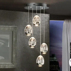 Oferta Especial Lámpara de techo colgante Schuller Rocío 5 luces cromo 3000K regulable con mando 783517D