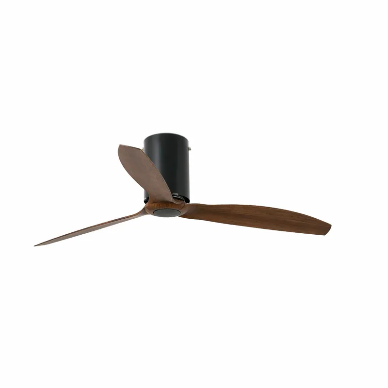 Ventilador de techo sin luz Faro Mini motor DC palas de madera nogal Ø128cm 3 palas 32042 Devolución Gratuita